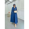 Sare Fashion Denim Suit with Bow Tie Skirt Blue