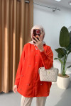 Sare Fashion Bow Detail Shirt Orange