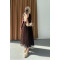Sare Fashion Floral Embroidered Tulle Skirt in Brown