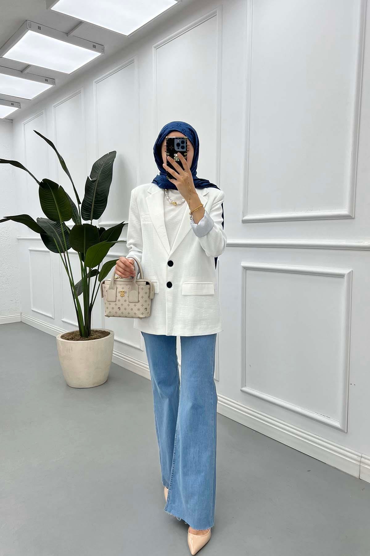 Sare Fashion Wide Leg Jeans Blue