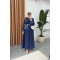 Sare Fashion Wide Neck Dress Navy Blue
