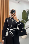 Sare Fashion Wide Neck Dress Black
