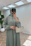 Sare Fashion Hidden Button Long Shirt Set Mint