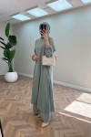 Sare Fashion Hidden Button Long Shirt Set Mint