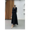 Sare Fashion Mango Set with Gold Buttons and Peter Pan Collar, Black