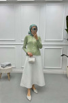 Gold Buttoned Cardigan Mint Green