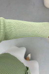 Gold Buttoned Cardigan Mint Green