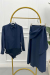 Sare Fashion Shirt Body Skirt Tie Suit Navy Blue