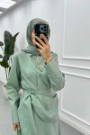 Sare Fashion Shirt Body Skirt Tie Set Mint
