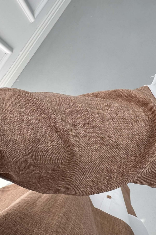 Shirt Detail Suit Brown