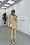 Sare Fashion Shirt Pants Suit Stone