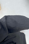 Textured Dress with Rose Brooch Black