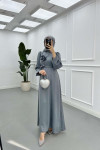 Sare Fashion Rose Brooch Stone Dress Gray