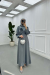 Sare Fashion Rose Brooch Stone Dress Gray
