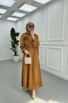 Sare Fashion Rose Brooch Stone Dress Brown