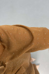 Sare Fashion Rose Brooch Stone Dress Brown