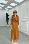 Sare Fashion Rose Brooch Stone Dress Brown