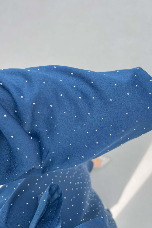 Sare Fashion Rose Brooch Stone Dress Petrol Blue