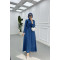Sare Fashion Rose Brooch Stone Dress Petrol Blue