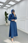 Sare Fashion Rose Brooch Stone Dress Petrol Blue