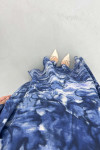 Judge Collar Patterned Dress Navy Blue