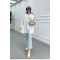 Sare Fashion Ring Detailed Zippered Jacket White