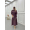 Sare Fashion Pearl Buttoned Tied Skirt Set Purple