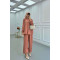 Sare Fashion Pearl Buttoned Shirt Set Dusty Rose