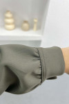 Pearl Buttoned Scuba Suit Khaki