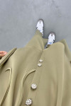 Pearl Buttoned Scuba Suit Soft Green