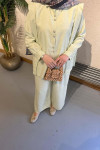 Sare Fashion Viral Suit with Pearl Buttons Nile Green