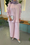 Sare Fashion Viral Suit Pink with Pearl Buttons