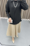 Pearl Necklace Shirt Black