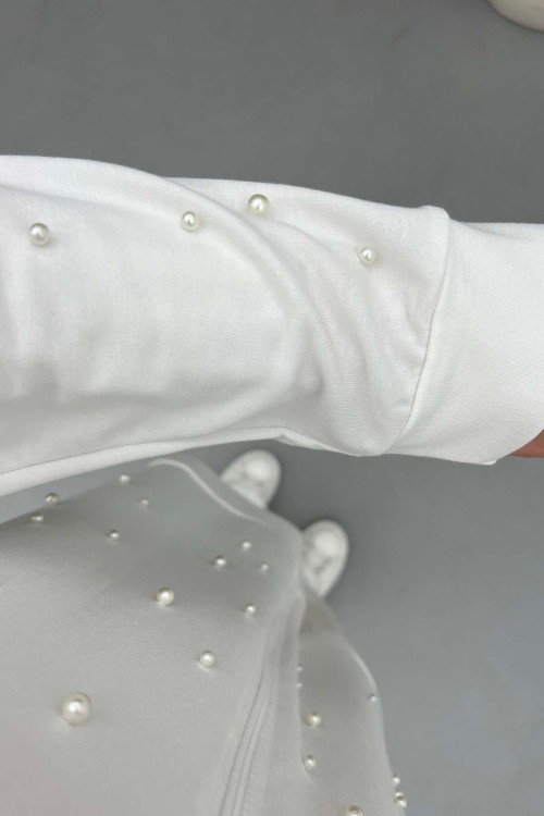 Pearl Zippered Suit White