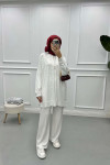 Pearl Zippered Suit White
