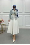 Sare Fashion Embroidered Cashmere Jacket Baby Blue Sare Fashion Embroidered Cashmere Jacket Baby Blue