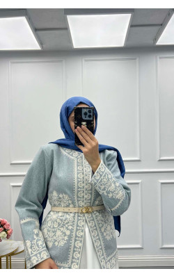 Sare Fashion Embroidered Cashmere Jacket Baby Blue