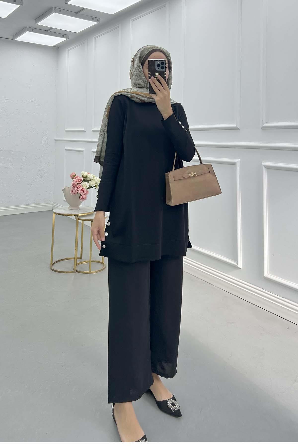 Sare Fashion Italian Raglan Blouse Black