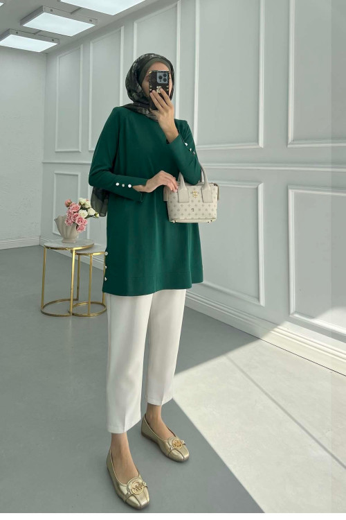 Sare Fashion Italian Raglan Blouse Emerald Green Sare Fashion Italian Raglan Blouse Emerald Green