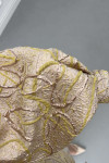 Sare Fashion Jacquard Balloon Sleeve Jacket Beige