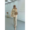 Sare Fashion Jacquard Balloon Sleeve Jacket Beige