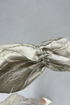 Sare Fashion Jacquard Balloon Sleeve Trouser Suit Silver