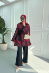 Sare Fashion Jacquard Jacket Set Claret Red