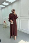 Sare Fashion Jacquard Removable Sash Dress Copper