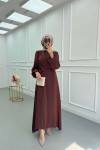 Sare Fashion Jacquard Removable Sash Dress Copper