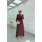 Sare Fashion Jacquard Removable Sash Dress Copper