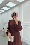 Sare Fashion Jacquard Removable Sash Dress Copper