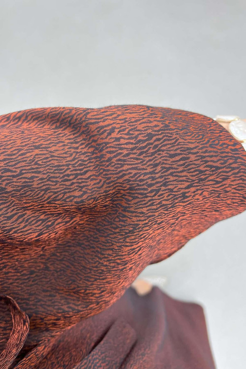 Sare Fashion Jacquard Removable Sash Dress Copper