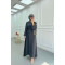 Sare Fashion Jacquard Removable Belt Dress Gray