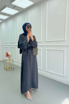 Sare Fashion Jacquard Removable Sash Dress Navy Blue